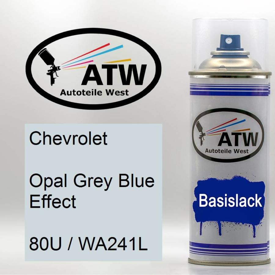 Chevrolet, Opal Grey Blue Effect, 80U / WA241L: 400ml Sprühdose, von ATW Autoteile West.